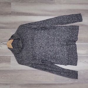 🛍Eddie Bauer Womens L Wool Black White‎ Heathered Long Sleeve Turtleneck Warm